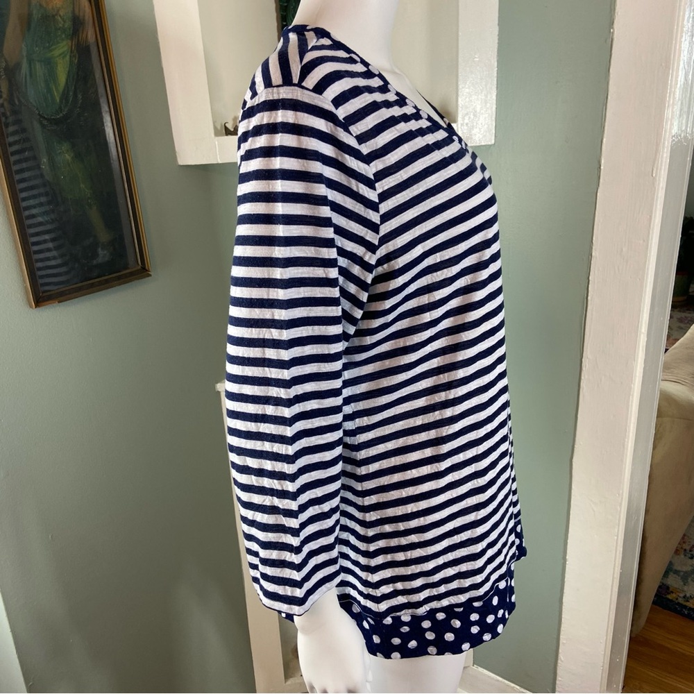 FLAWS Chico's Sz 2 Bundle of 4 Hearts Striped Black Cowl Neck Sweater Shirt Tops - Picture 14 of 16